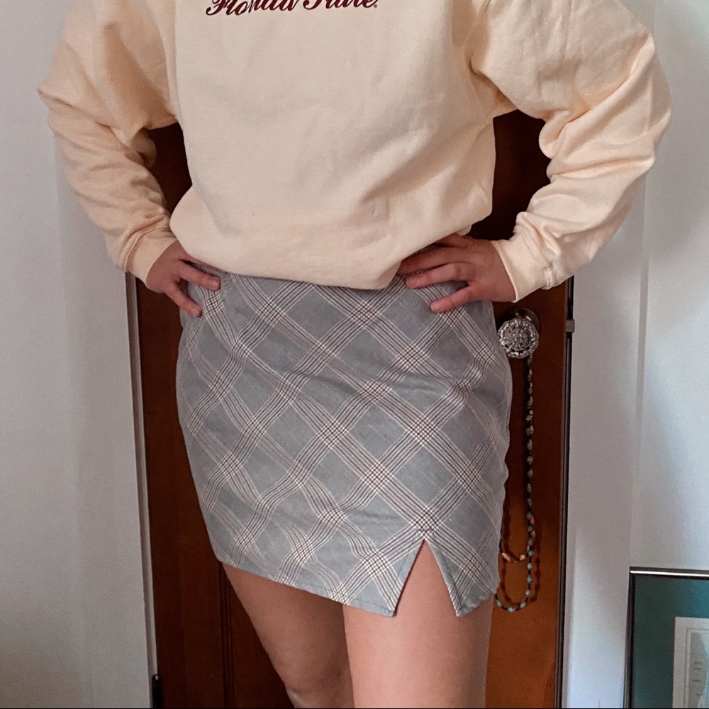 Plaid mini shirt new with tags.